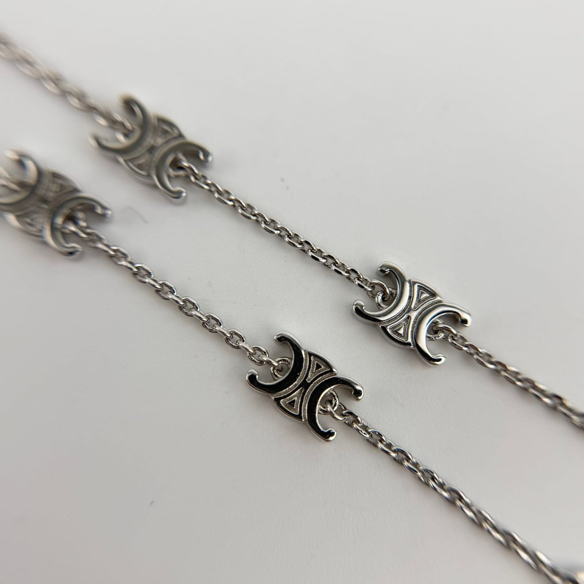 Celine Logo Triomphe Bracelet Silver Vintage — view 9
