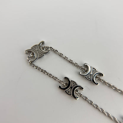 Celine Logo Triomphe Bracelet Silver Vintage — view 10