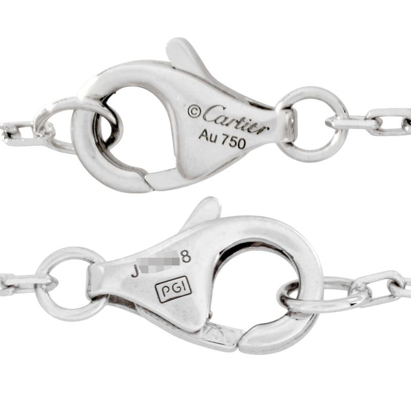 Cartier Juste Un Clou Necklace Diamond 18K White Gold 58g White Togo Old 45cm