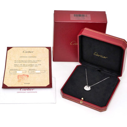 Cartier Necklace Amulet De Cartier 750wg 18K White Gold Diamond Jewelry-