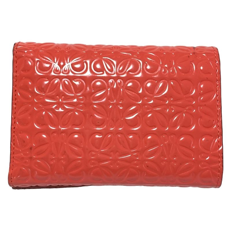 Loewe Trifold Wallet Repeat Pink Shape Stamped Leather