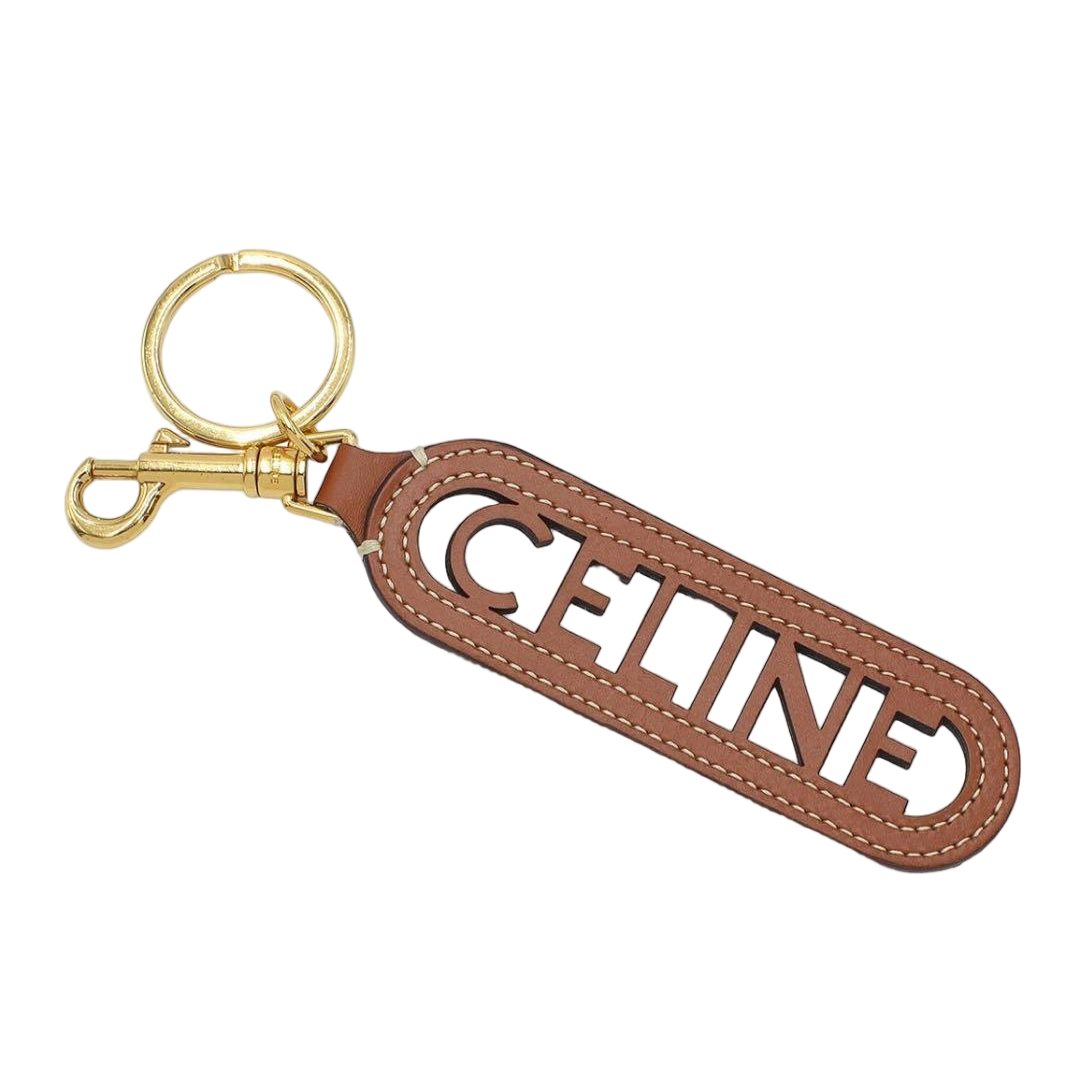 Celine Leather Perforated Logo Key Holder
