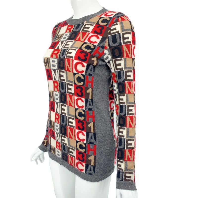 Chanel 100% Cashmere Knit Sweater 07A P31488k00484 Size 36