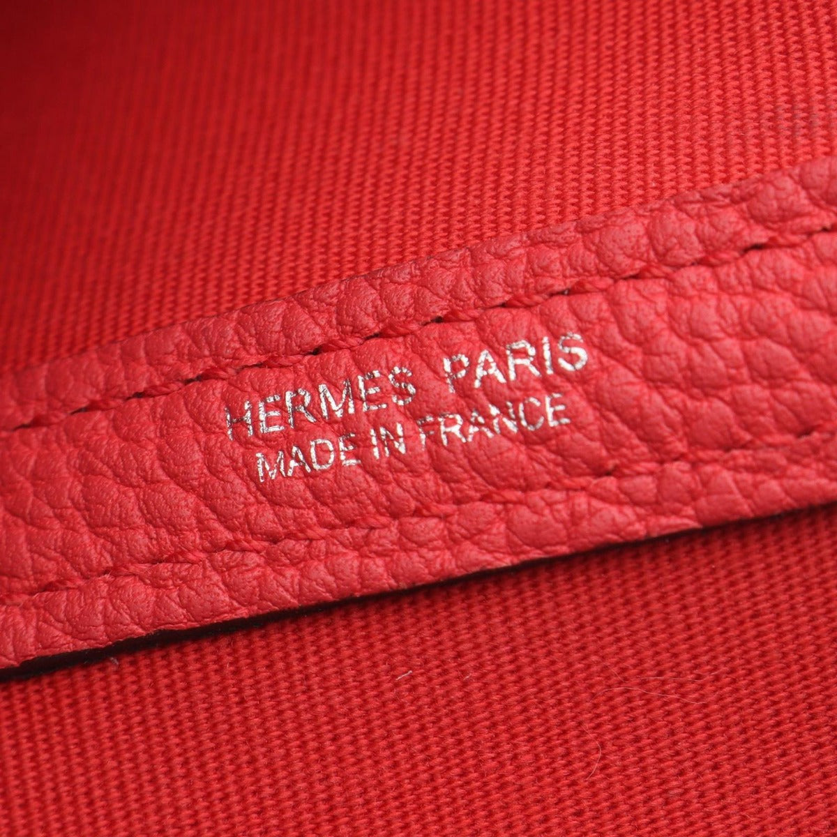 Hermes Tote Garden Party TPM Bougainvillea Leather Canvas Red — view 4