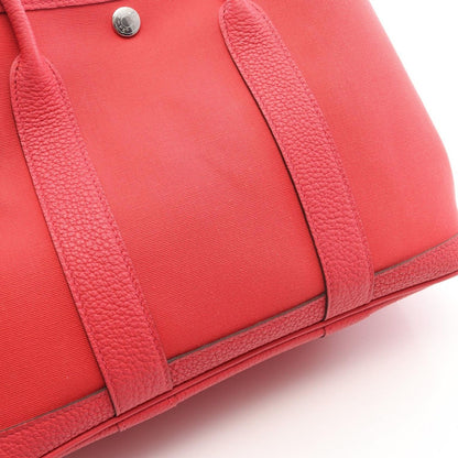 Hermes Tote Garden Party TPM Bougainvillea Leather Canvas Red — view 10