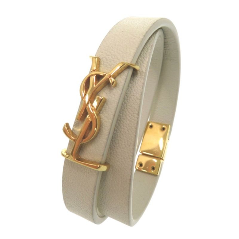 Yves Saint Laurent Opium Double Loop Bracelet Leather White 0736