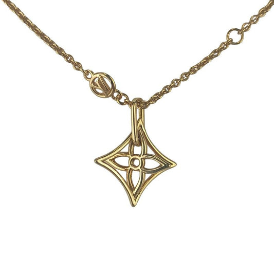 Louis Vuitton Necklace Collier Twiggy Pointed Flower Gold Metal