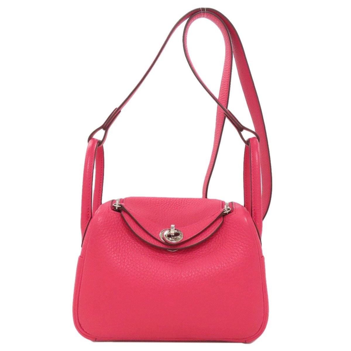 Hermes Lindy 20 Mini Rose Silver Handbag Taurillon