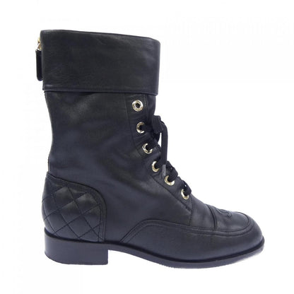 Chanel Short Boots Lambskin Black