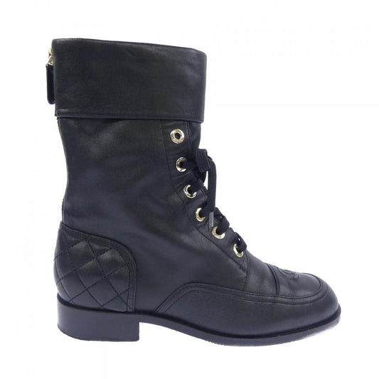 Chanel Short Boots Lambskin Black