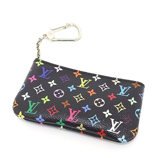 Louis Vuitton TM Card Key Case Pochette Cles Monogram Multicolor Black