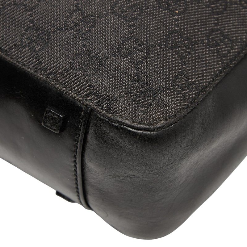 Gucci GG Canvas Tote Handbag 1019220 Black Canvas Leather Ladies Gucci