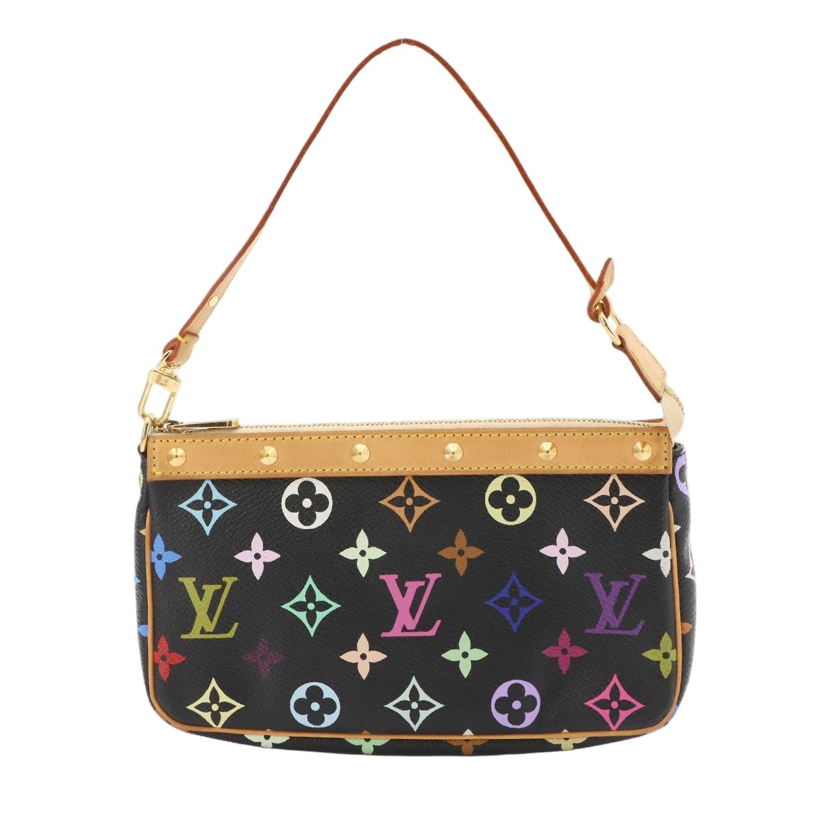 Louis Vuitton Monogram Multi Color Pochette Hand Bag Noir