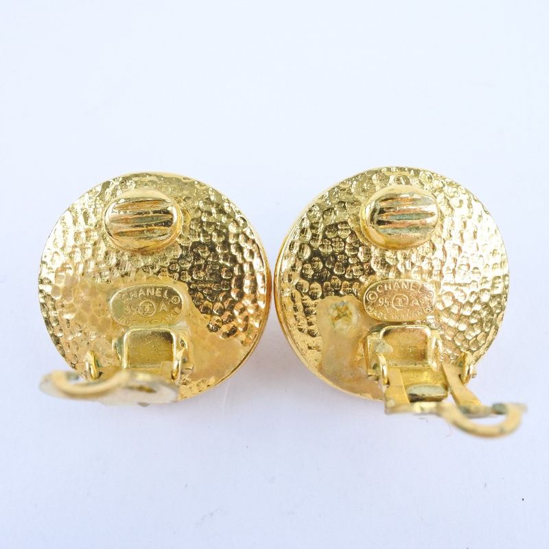 Chanel Gold Plated And Faux Pearl Ladies 22.6g Earrings