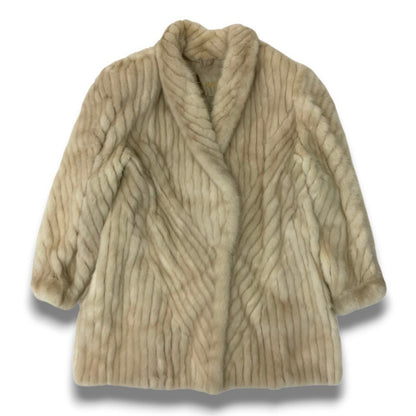 Celine Pearl Mink Coat White Finest Fur Triomphe Embroidery Hair Quality — view 2