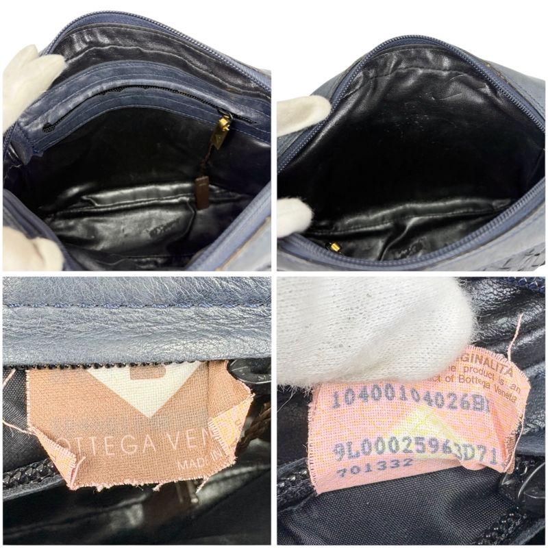 Bottega Veneta One Shoulder Bag Intrecciatoleather Navy Dark Blue 2WAY Hobo Soho