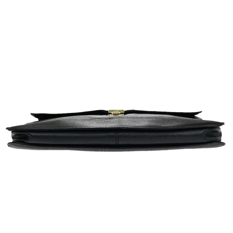 Chanel Business Bag Handbag Briefcase Black Leather 11ka220