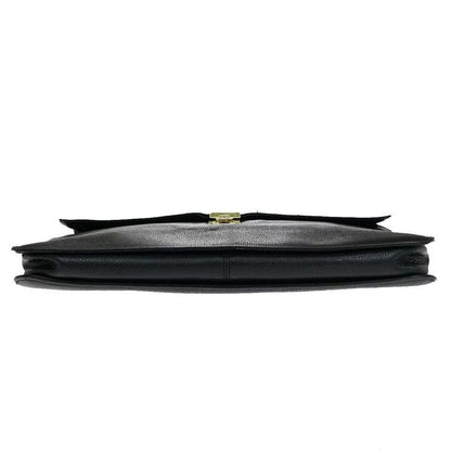 Chanel Business Bag Handbag Briefcase Black Leather 11ka220