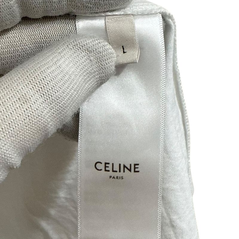 Celine Embroidered T-Shirt in Cotton Short Sleeve T-Shirt Cut and Sewn 2x351671q