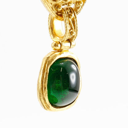 Chanel Gripoa Green Stone Vintage Gold Plated Gold 94A Ladies 32.2g Earring