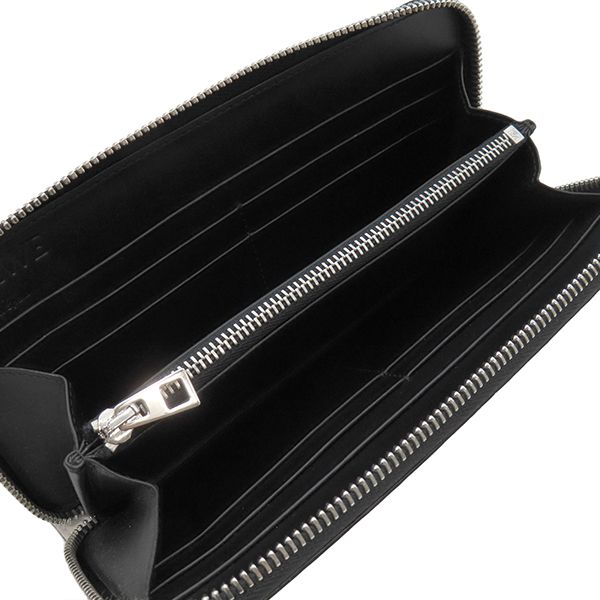 Loewe Long Wallet Repeat Anagram Zip Around Wallet Calfleather White Silver