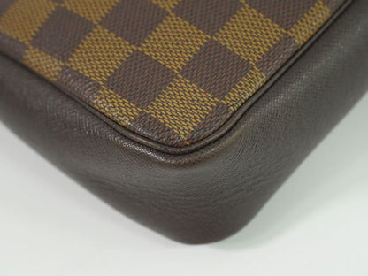 Authentic Louis Vuitton LV Trousse Makeup Damier Ebène Accessory Pouch Handbag