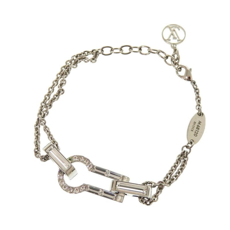 Louis Vuitton Single Bracelet Serieurs Strass Metal Rhinestone Silver