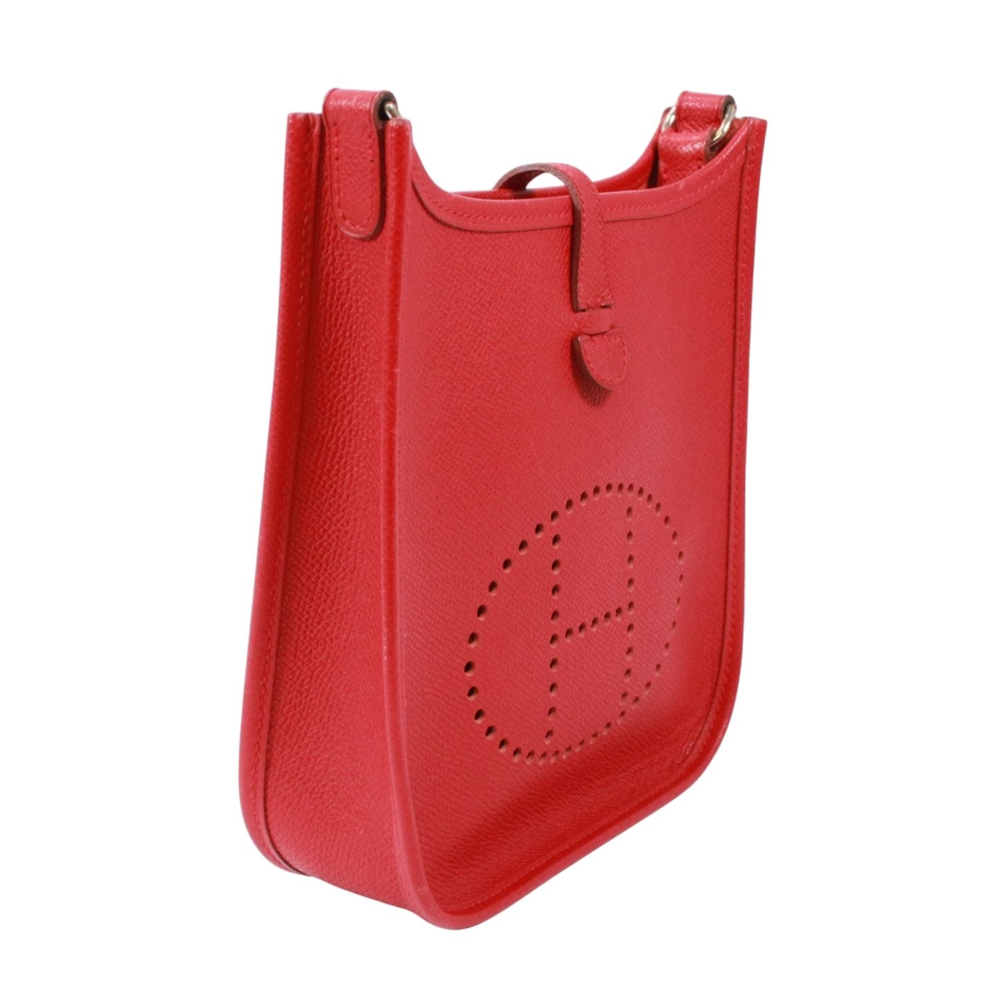 Hermes Evelyne TPM Veau Epsom Red Shoulder Bag Silver — view 2