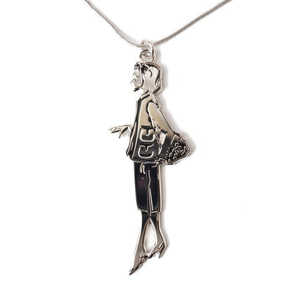 Chanel Charm Long Necklace Mademoiselle Motif Silver — view 4