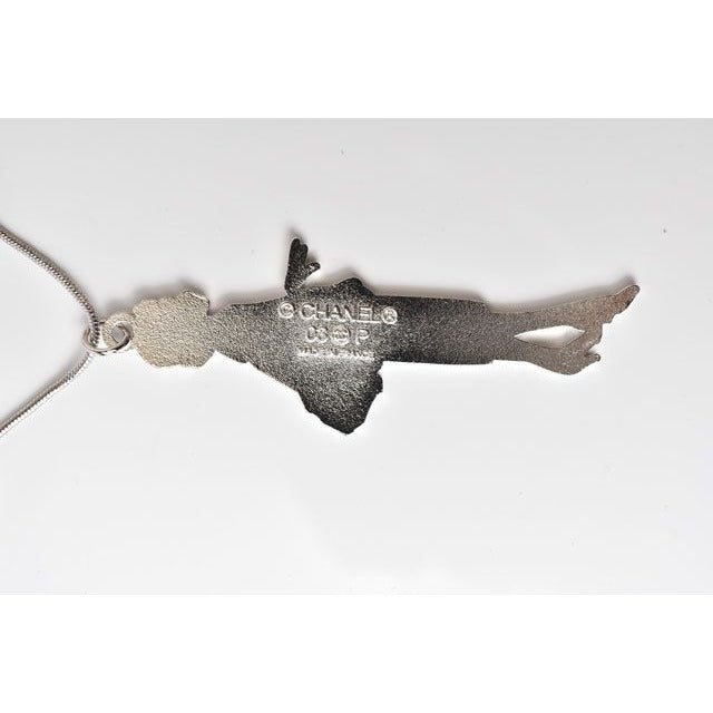 Chanel Charm Long Necklace Mademoiselle Motif Silver — view 5