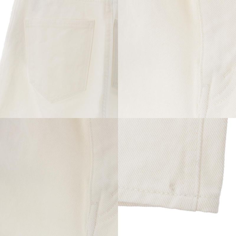 Celine Cotton Triomphe Denim Pants Jeans Bottoms N860 617R 01OQ White 25