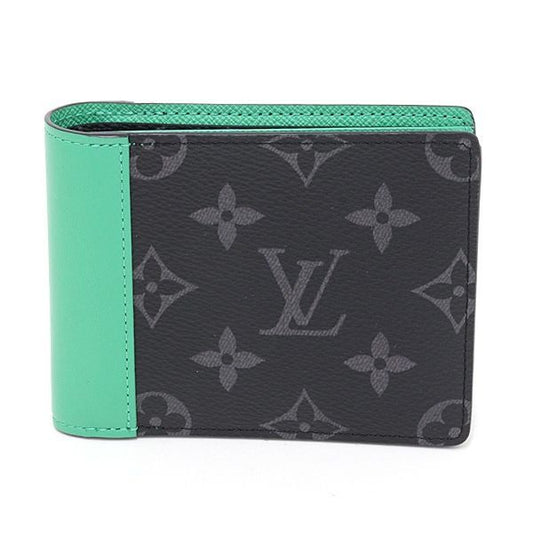 Louis Vuitton Portefeuille Calf Monogram Eclipse Bamboo Green Bifold Wallet