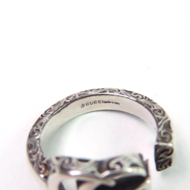 Gucci 627760 Double G Key Motif Ring Arabesque Ring Ag925 Silver 10 Made In
