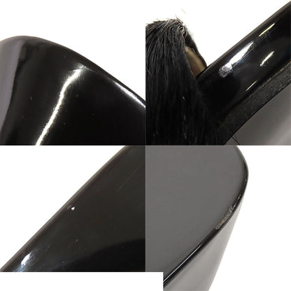 Hermes Mules Black Calf Hair Wood Lacquered Sandals Soled — view 6
