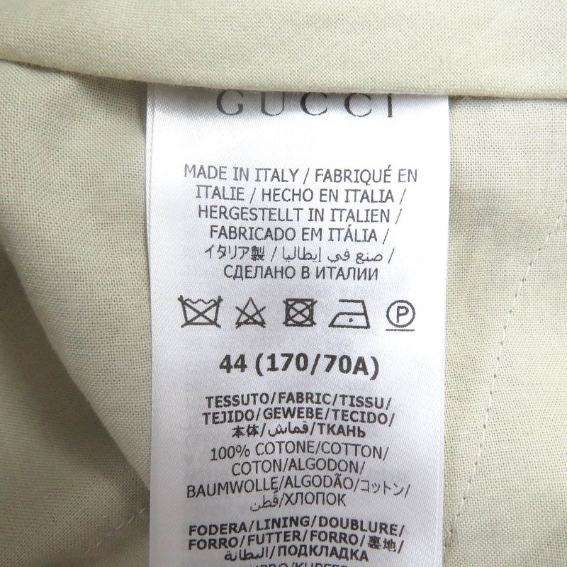 Gucci 2022 720965 100% Cotton Horsebit Embroidered Slacks Work Pants Chino
