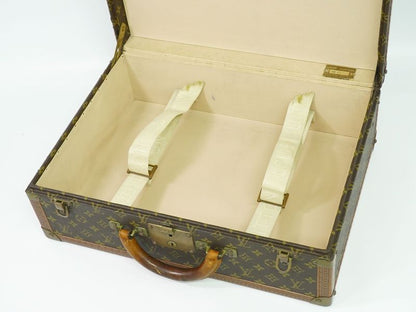Authentic Louis Vuitton LV Bisten 50 Monogram Trunk Travel Bag Handbag Brown