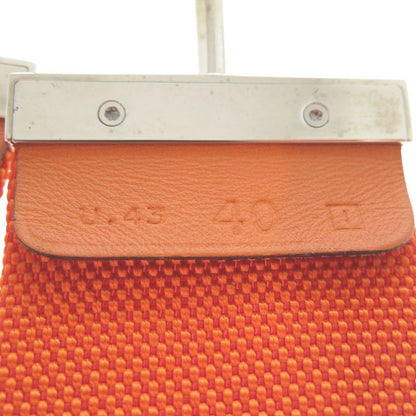 Hermes Hook Belt Waist Belt Nylon Metal Orange Engraved I 0566 Hermes