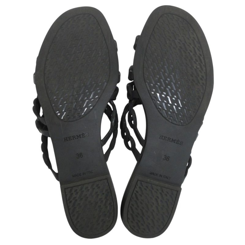 Good Hermes Chaine D'ancre Rivage Rubber Sandals 36 23cm (9.06in) Equivalent