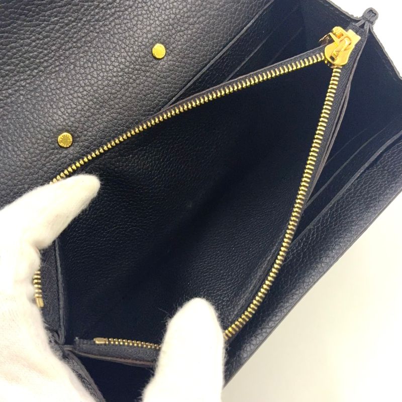 Louis Vuitton Portefeuille Pallas Leather And Canvas Brown Wallet Gold M64092