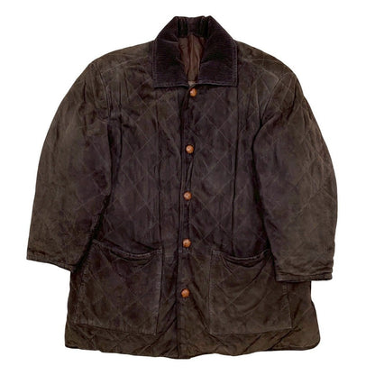 Loewe Quilted Suede Leather Corduroy Coat 50