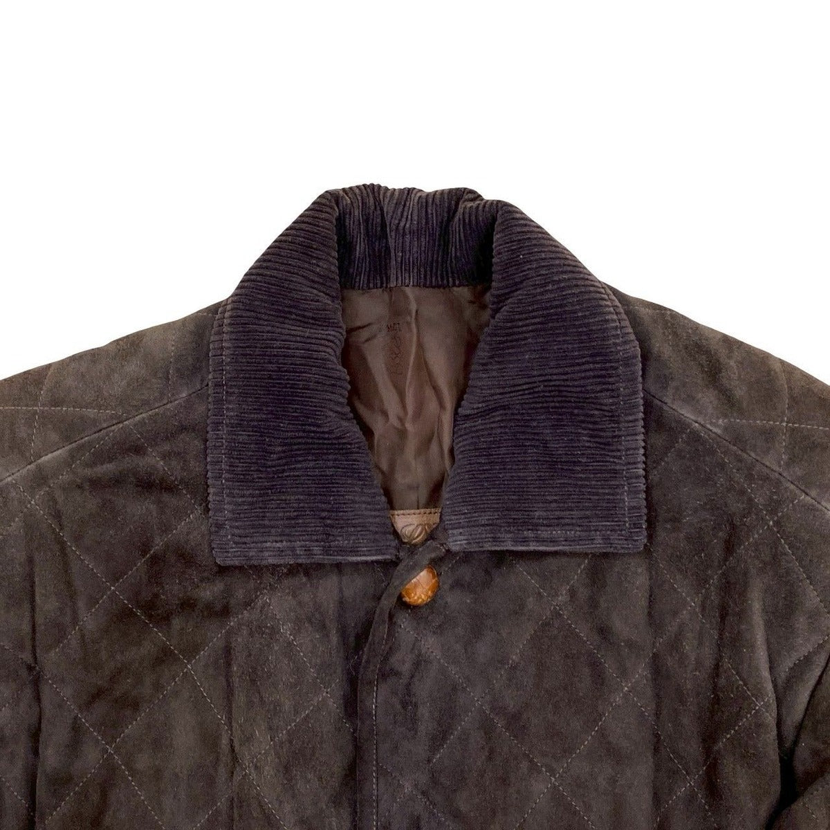 Loewe Quilted Suede Leather Corduroy Coat 50 — view 3