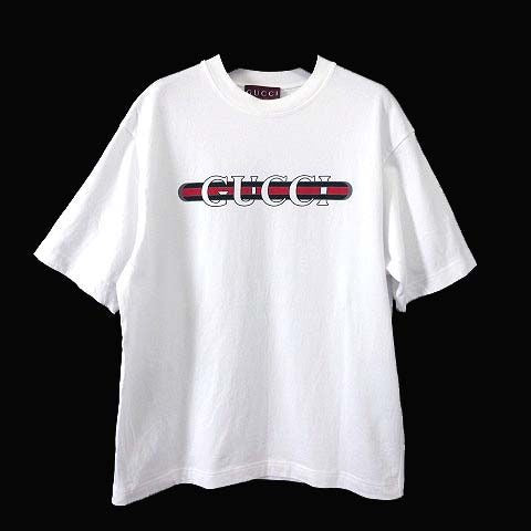 Gucci Print Cotton Jersey T-Shirt Short Sleeve Xxs White Logo