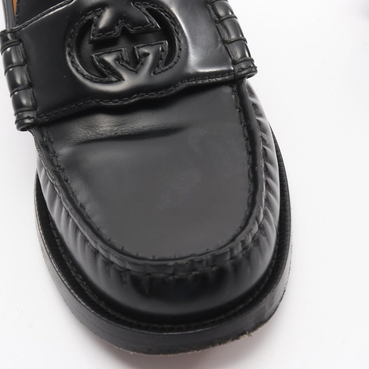 Gucci Loafers Interlocking Leather Shoes — view 9