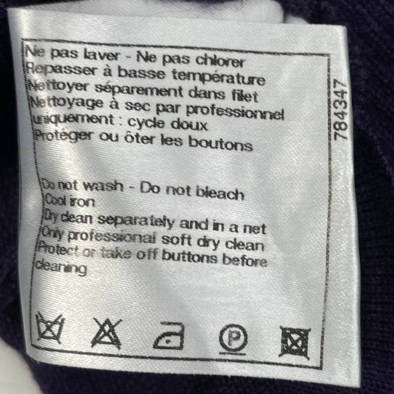 Chanel Top Coco Button Cashmere Silk Knit Purple Size 38