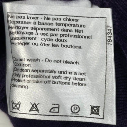 Chanel Top Coco Button Cashmere Silk Knit Purple Size 38