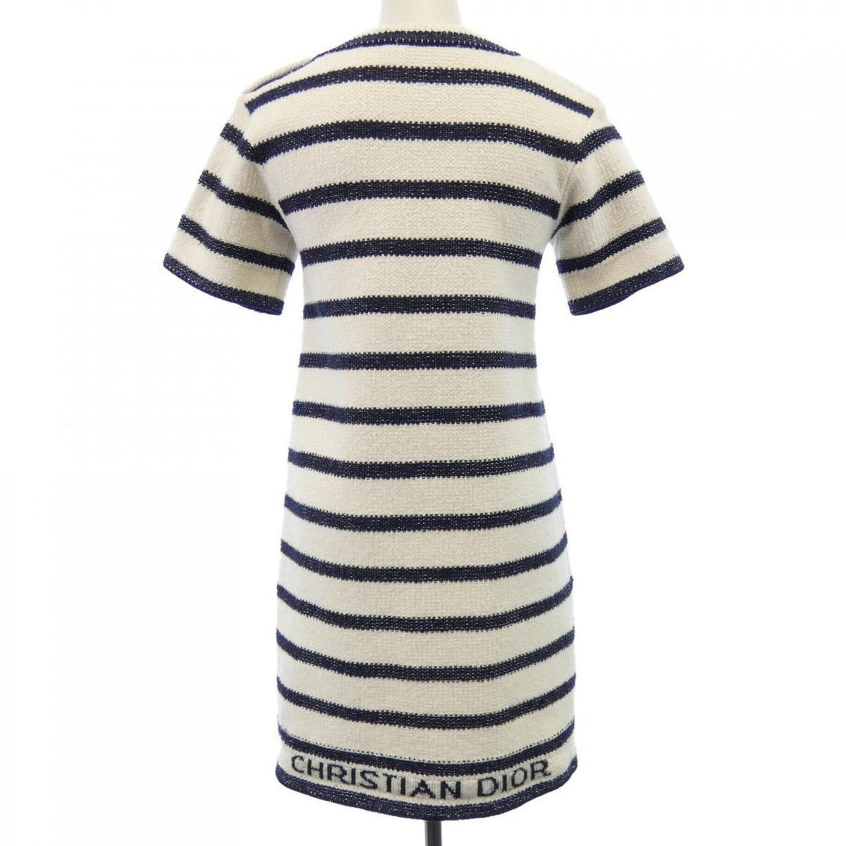 Dior Mariniere Dress Beige 38 Navy — view 2