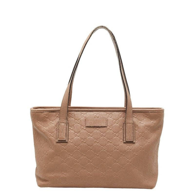 Gucci Guccissima Tote Bag Handbag Beige Leather