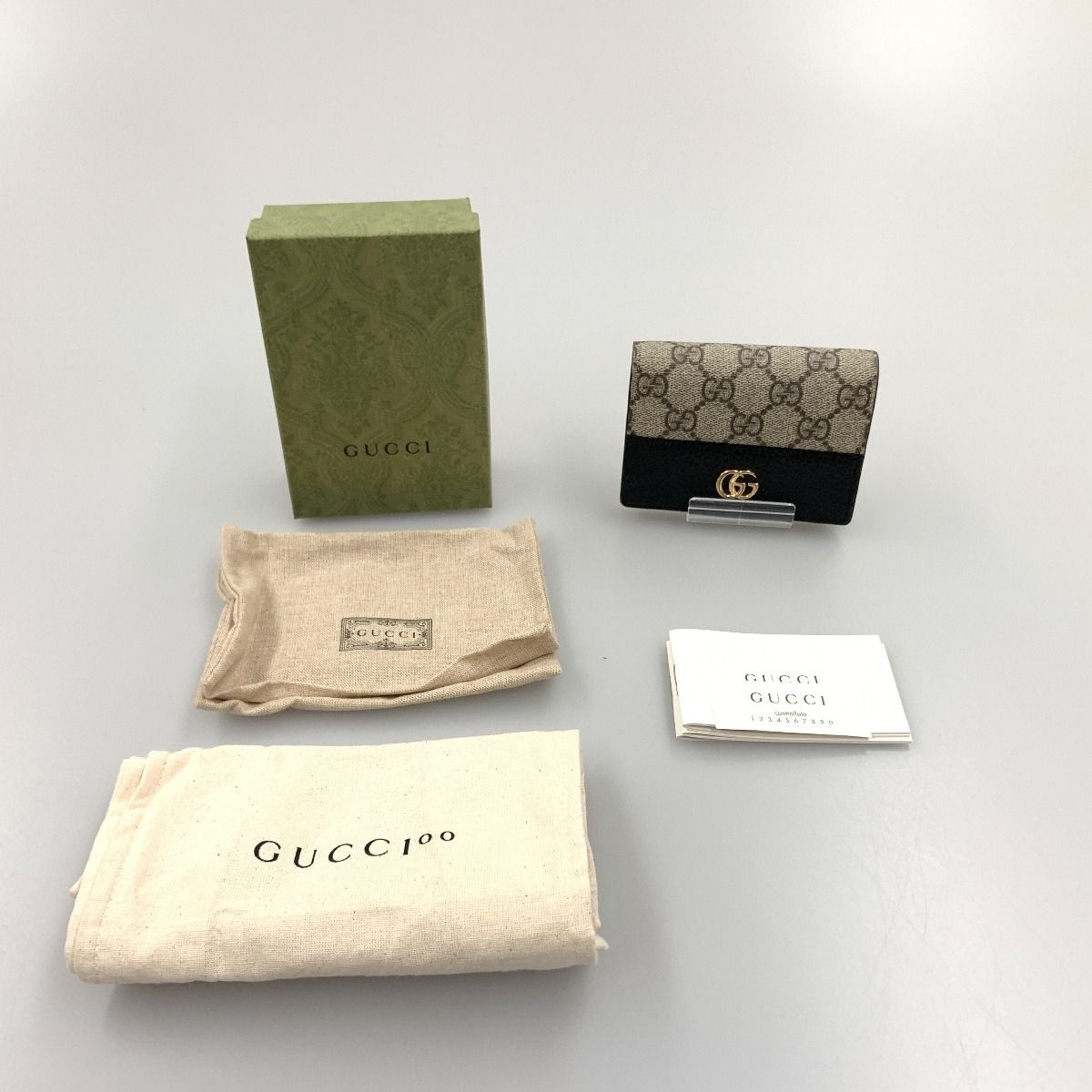 Gucci Ggmarmont GG Supreme Mini Wallet Bifold Wallet 658610 Beige X Wallet