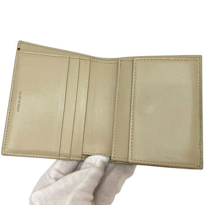Celine Bifold Wallet Small Strap Wallet Cream Beige