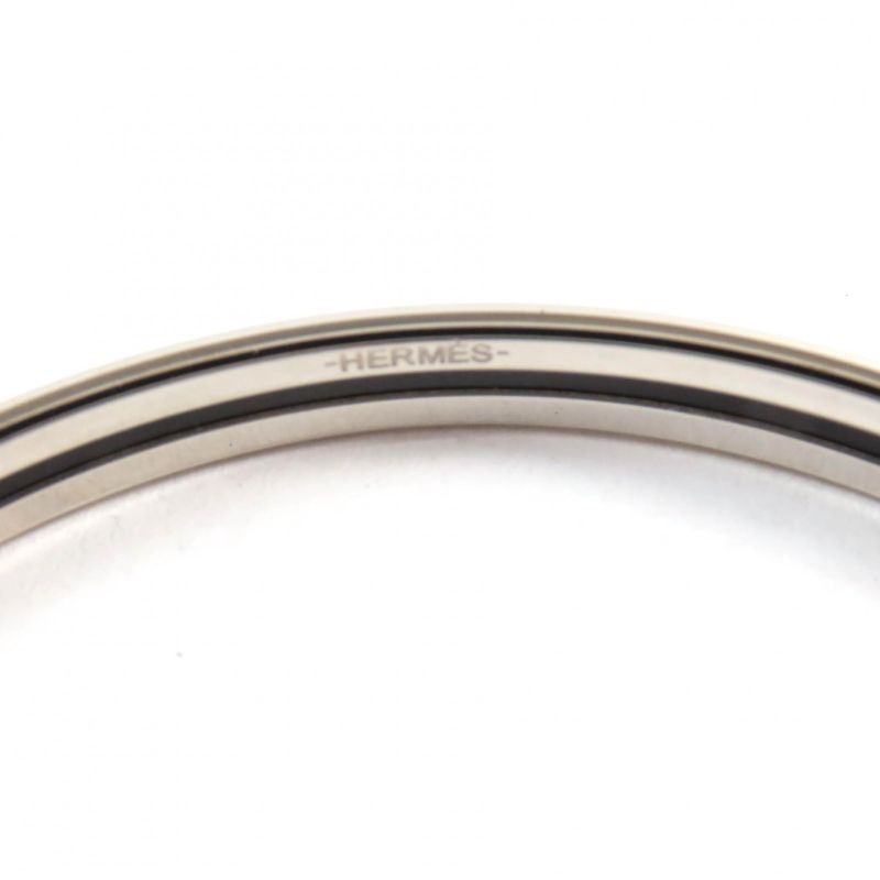 Hermes Carte À Jouet Orfevre Blanc Platine Blanc Current Enamel Bracelet Bangle